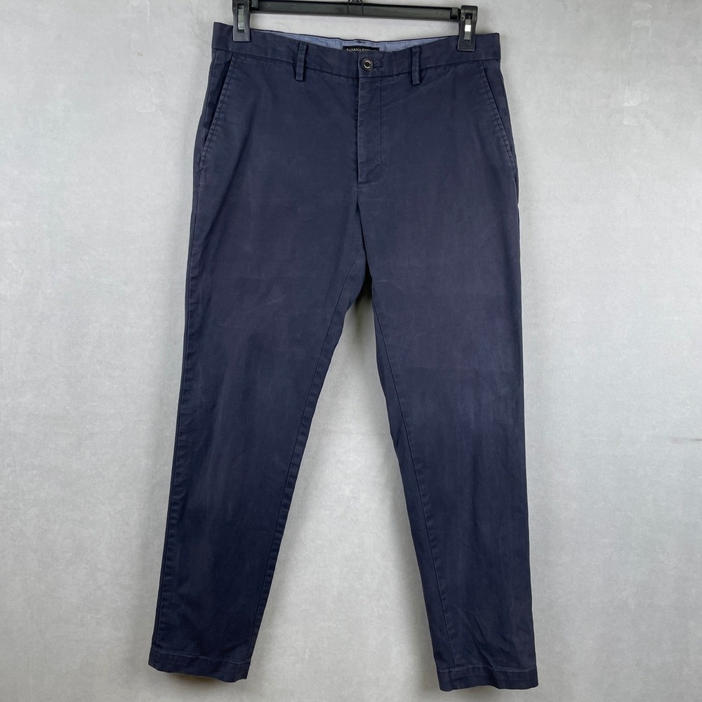 Banana Republic Mason Chino Pants Navy Blue Stretch Men 32x32 Office Preppy Read